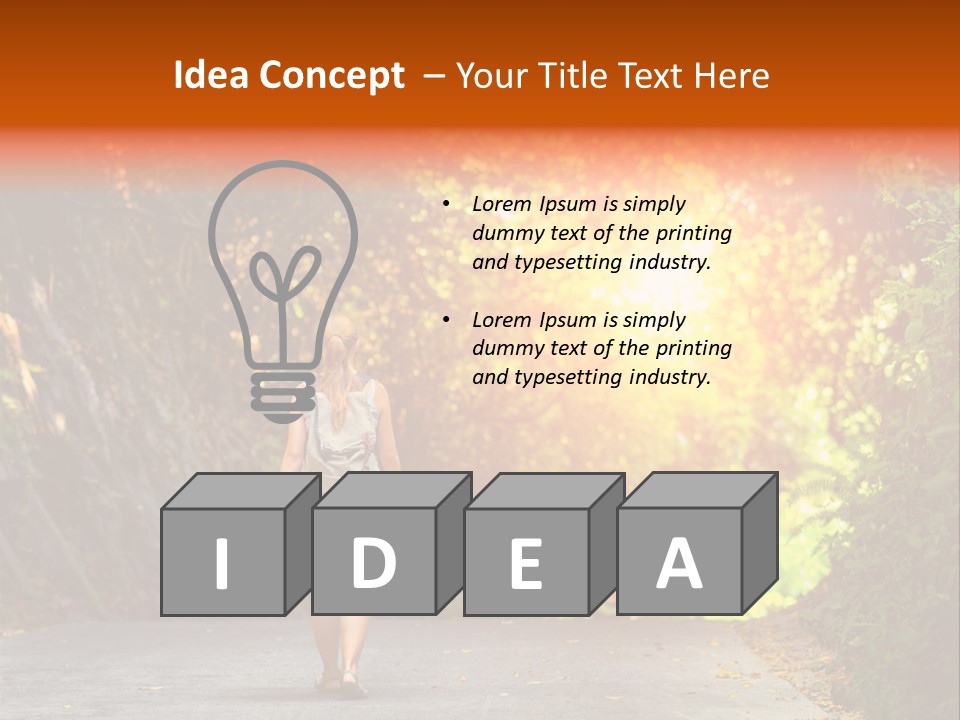 Woman Outside White PowerPoint Template