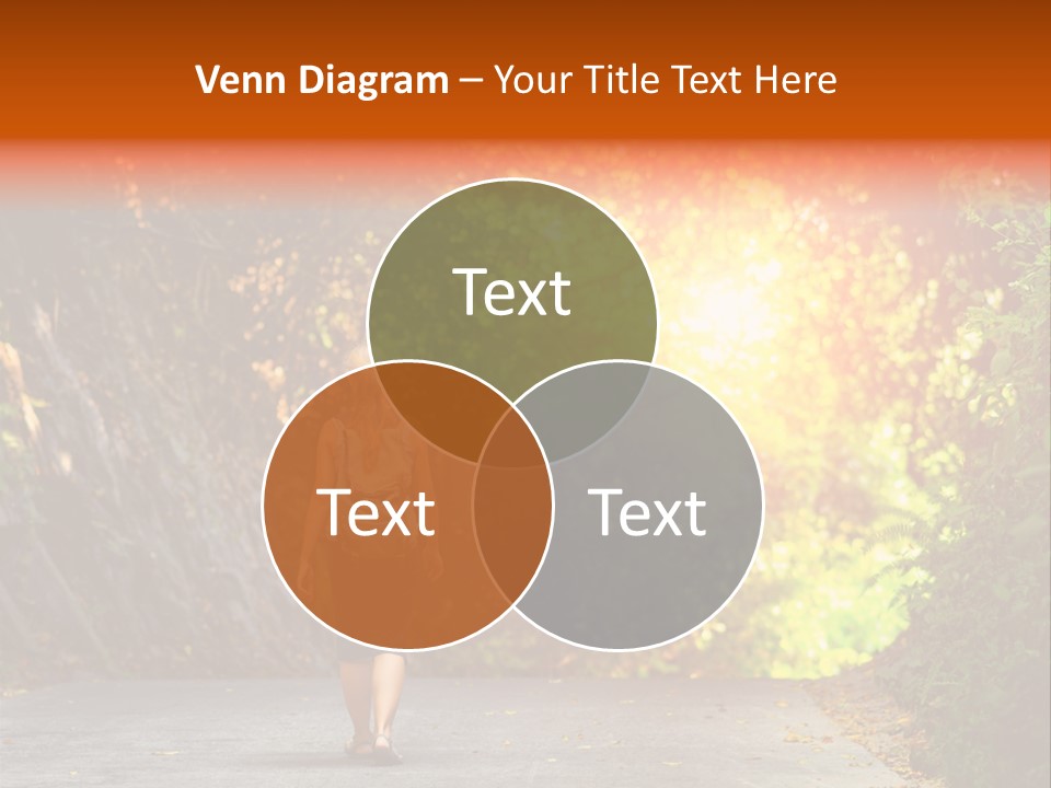 Woman Outside White PowerPoint Template