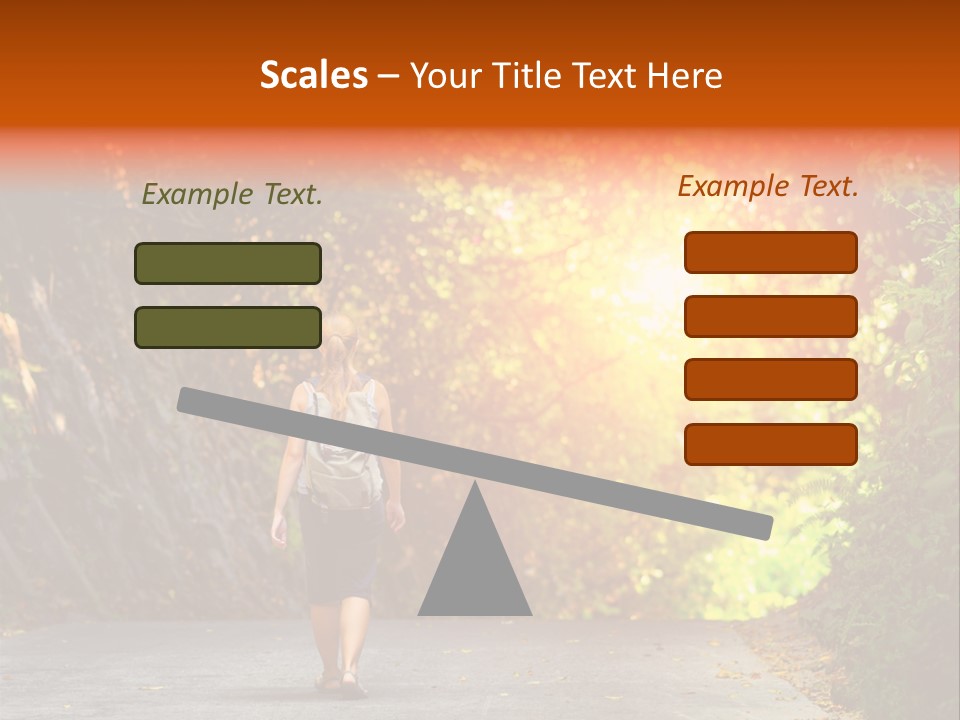 Woman Outside White PowerPoint Template