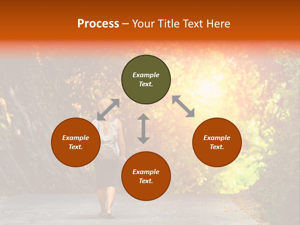 Woman Outside White PowerPoint Template