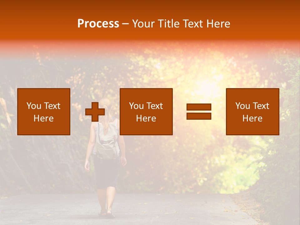 Woman Outside White PowerPoint Template