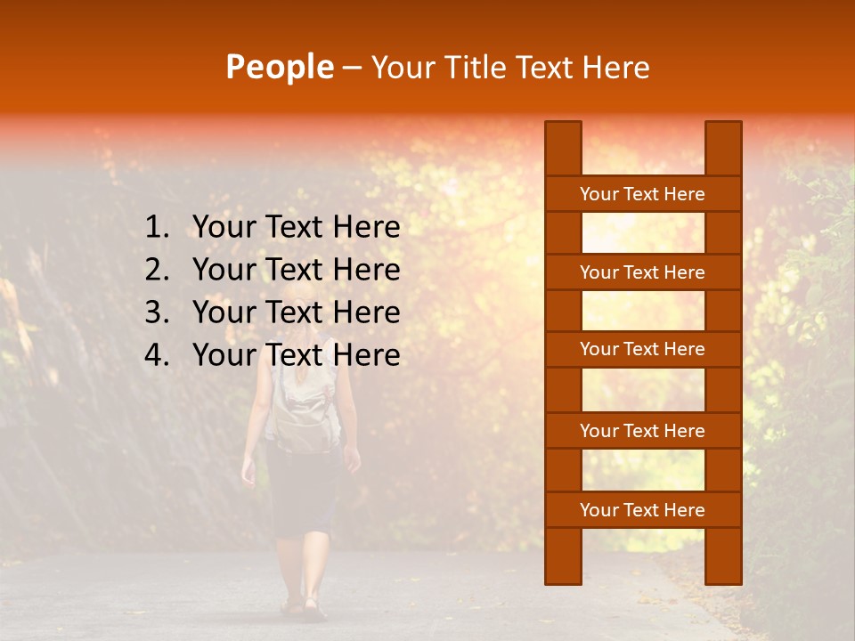 Woman Outside White PowerPoint Template