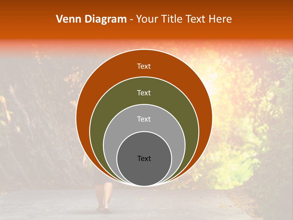 Woman Outside White PowerPoint Template