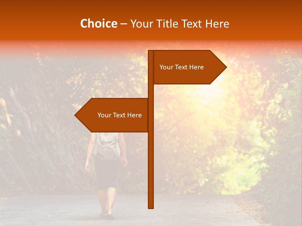 Woman Outside White PowerPoint Template