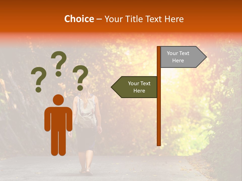 Woman Outside White PowerPoint Template