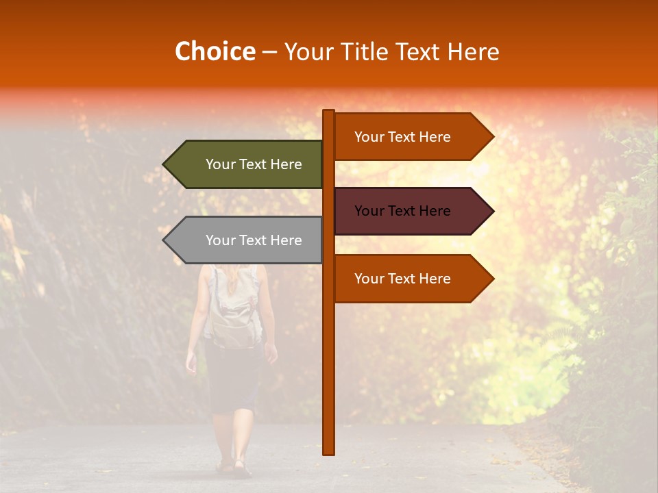 Woman Outside White PowerPoint Template