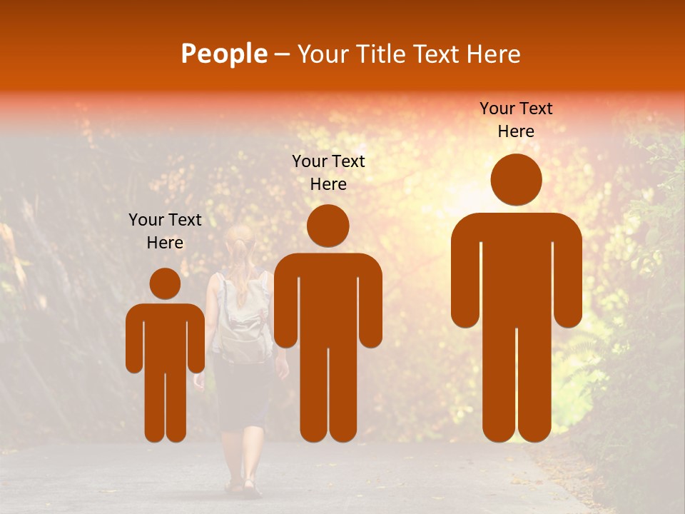 Woman Outside White PowerPoint Template