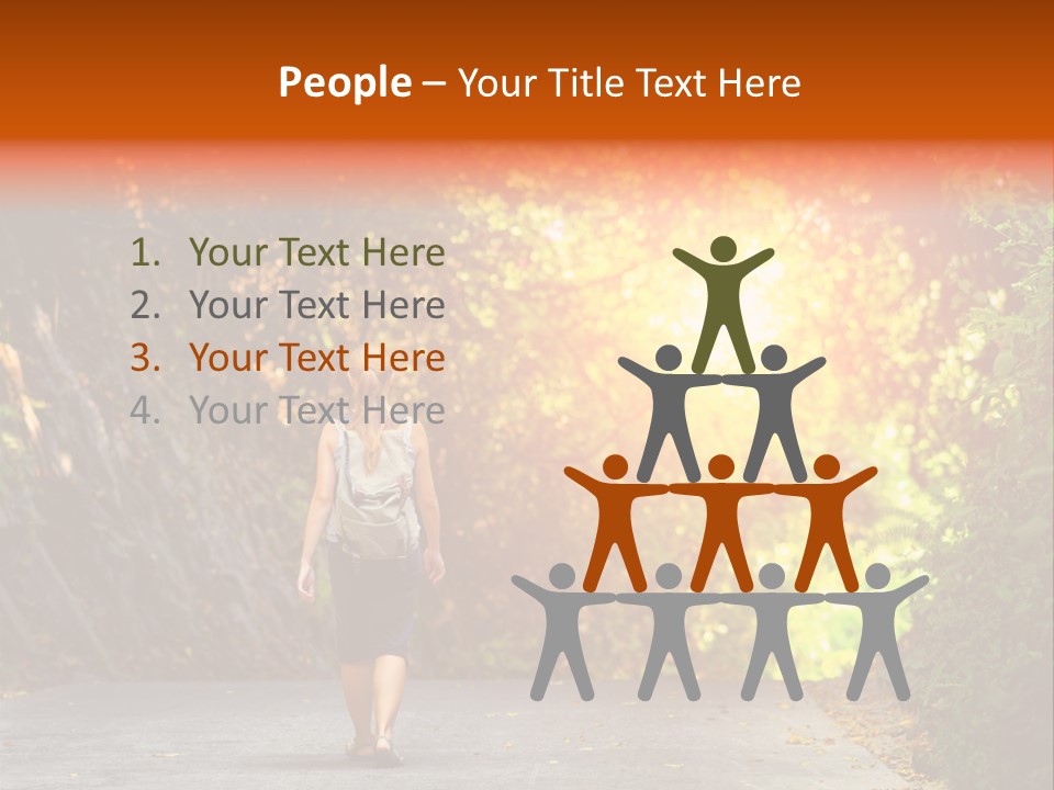 Woman Outside White PowerPoint Template