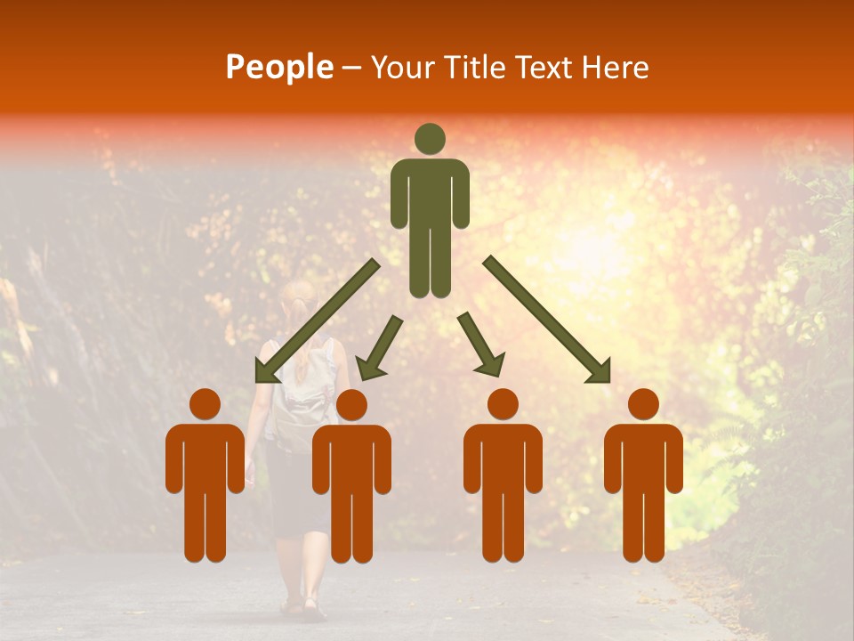 Woman Outside White PowerPoint Template