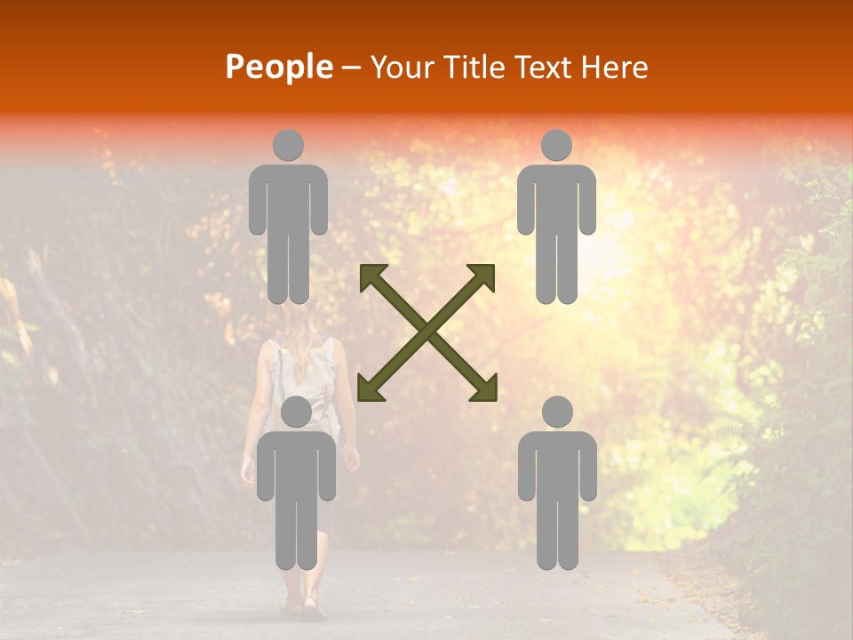 Woman Outside White PowerPoint Template