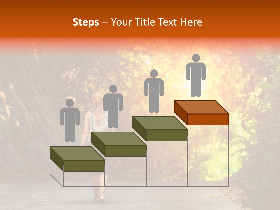 Woman Outside White PowerPoint Template