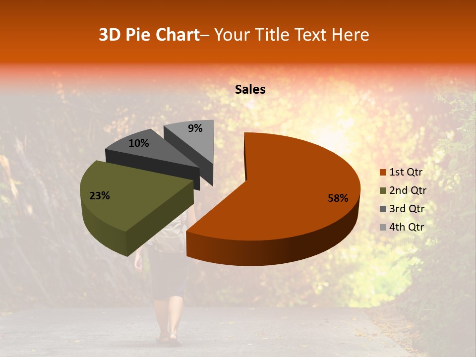 Woman Outside White PowerPoint Template