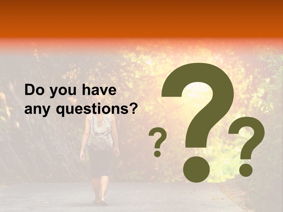 Woman Outside White PowerPoint Template