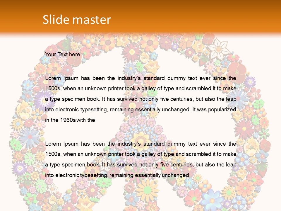 Circle Woodstock Peace And Love PowerPoint Template