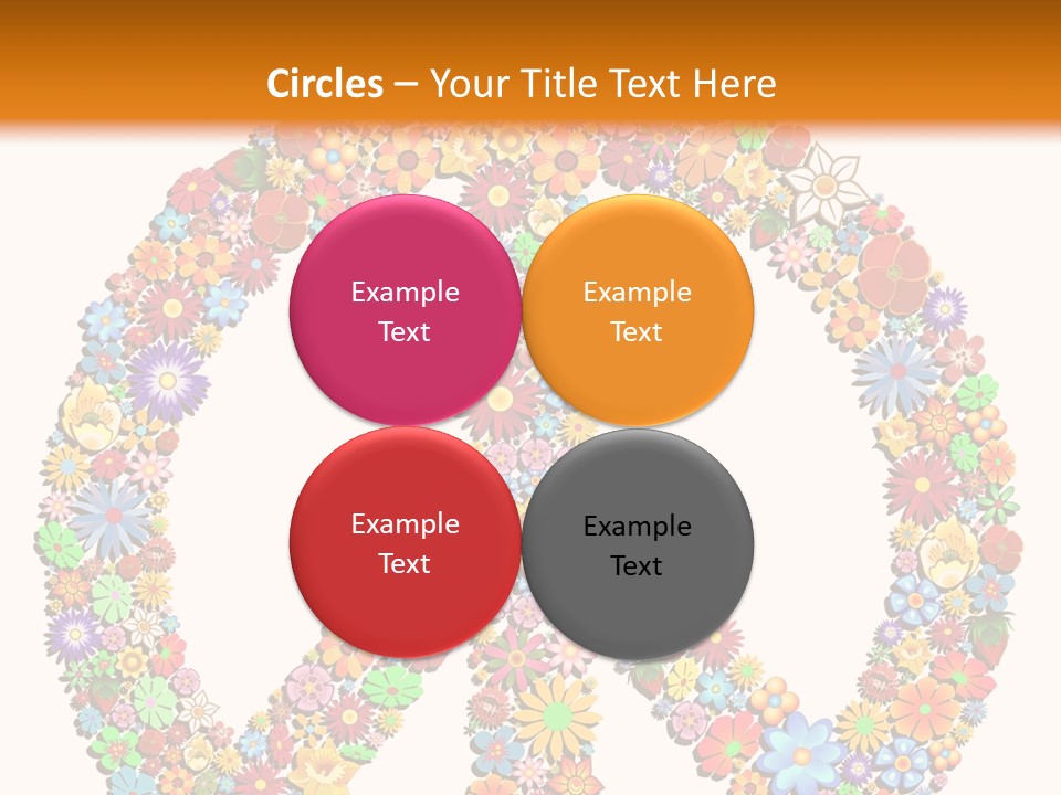 Circle Woodstock Peace And Love PowerPoint Template