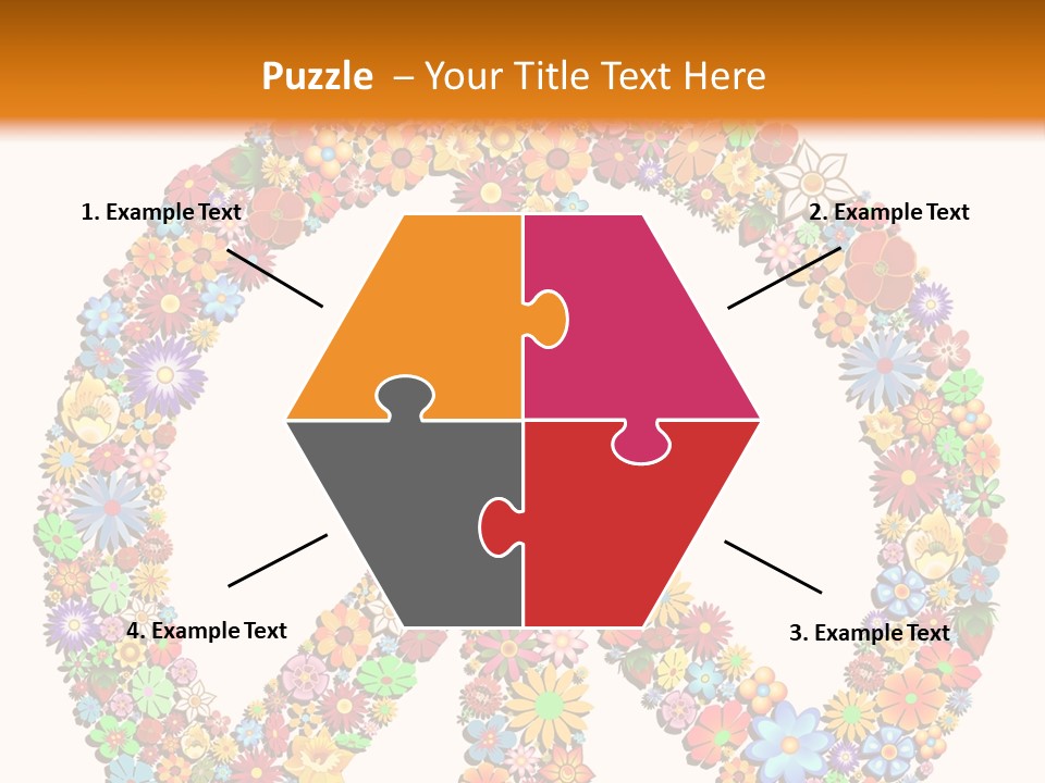 Circle Woodstock Peace And Love PowerPoint Template