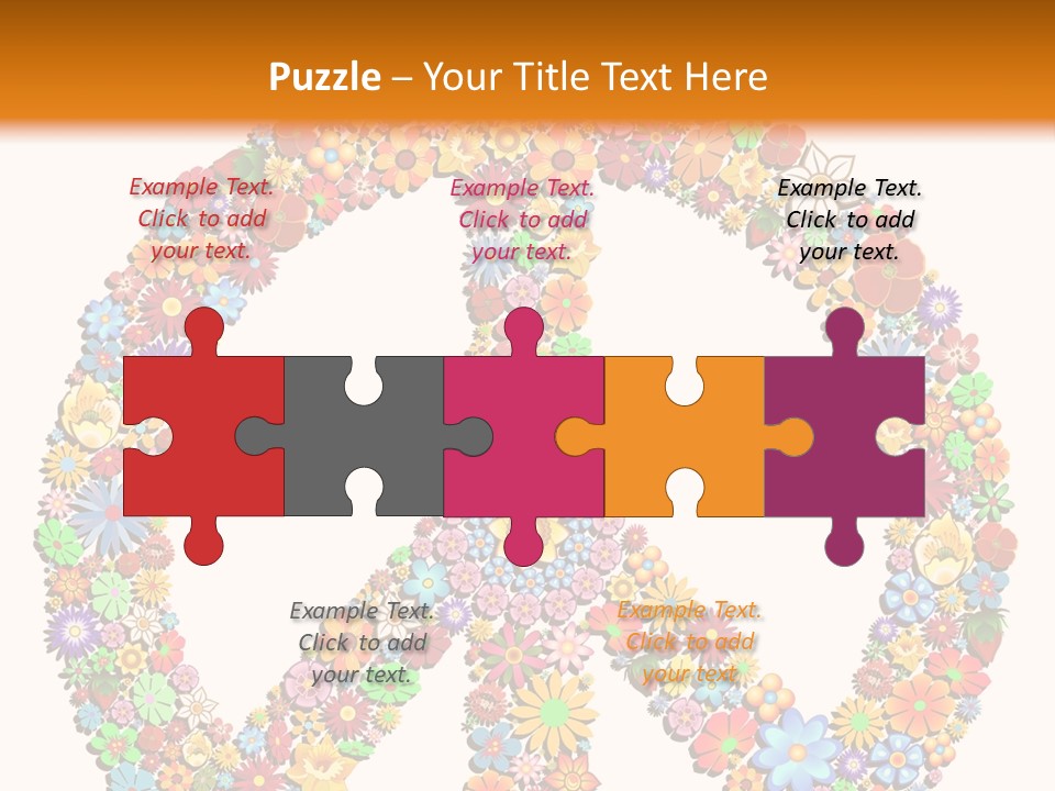 Circle Woodstock Peace And Love PowerPoint Template