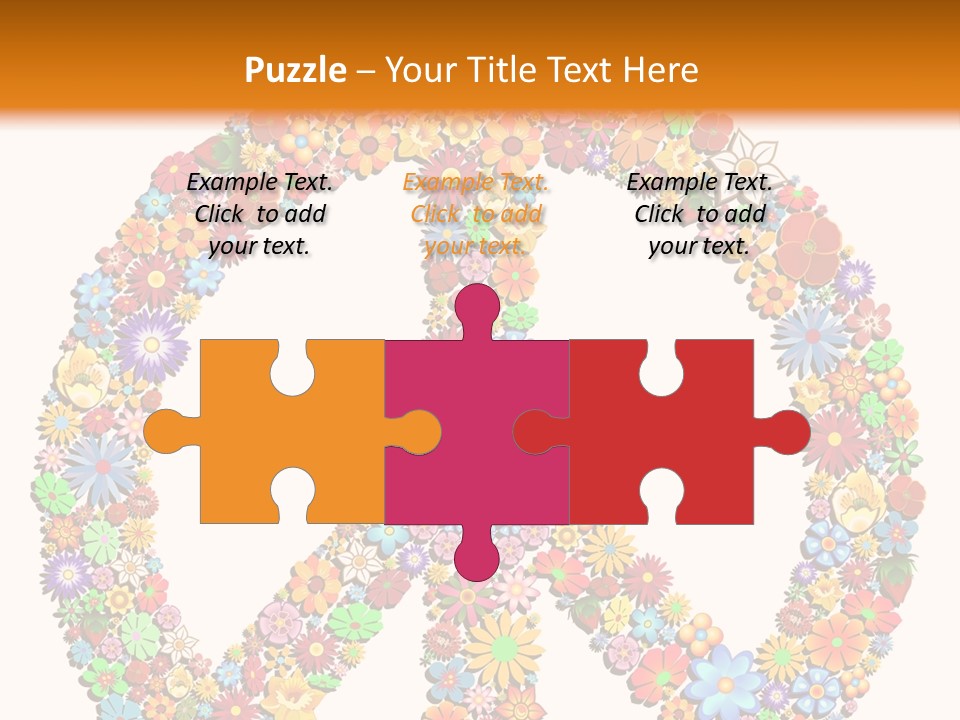 Circle Woodstock Peace And Love PowerPoint Template