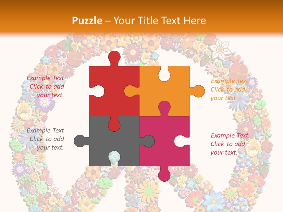 Circle Woodstock Peace And Love PowerPoint Template