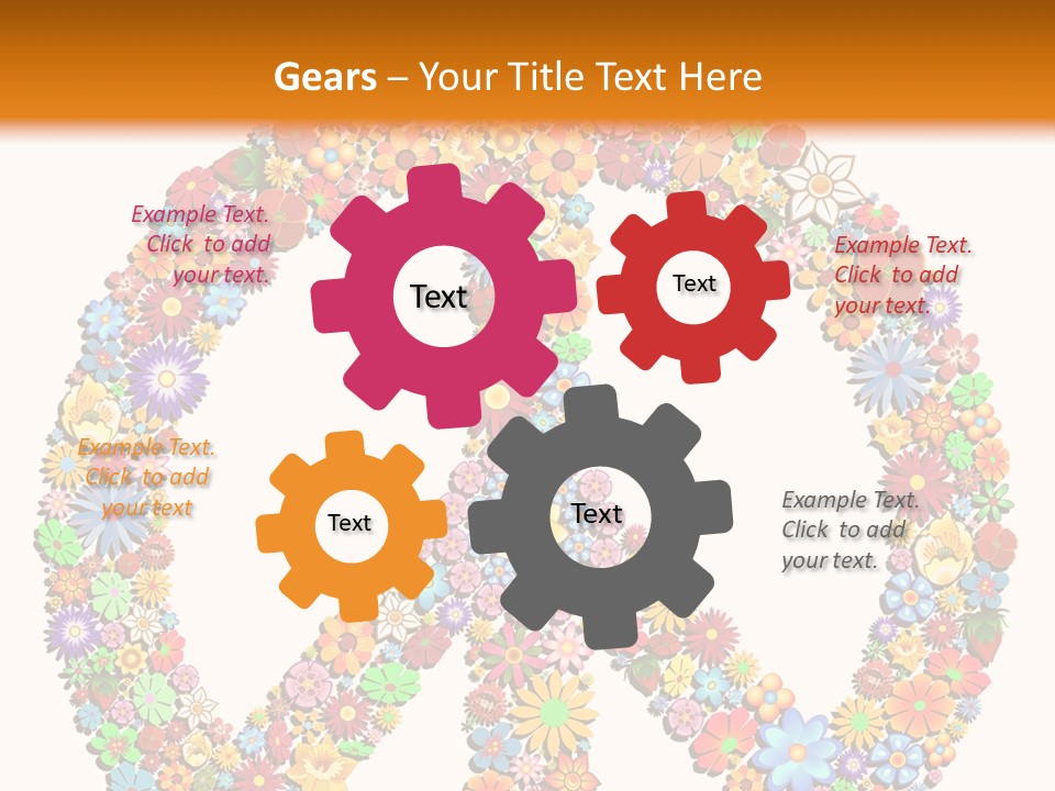 Circle Woodstock Peace And Love PowerPoint Template