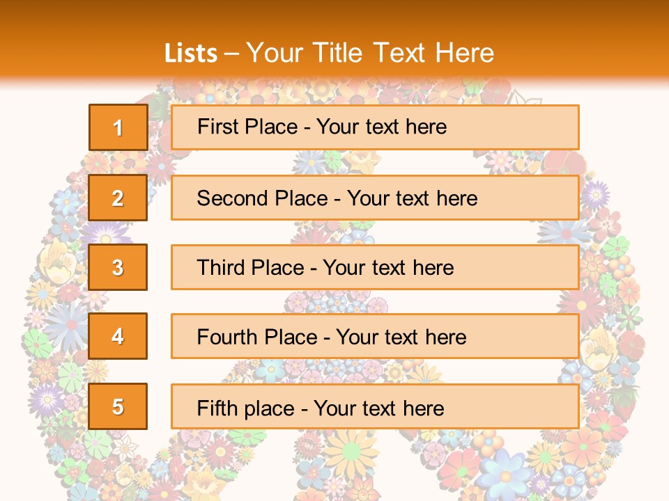 Circle Woodstock Peace And Love PowerPoint Template