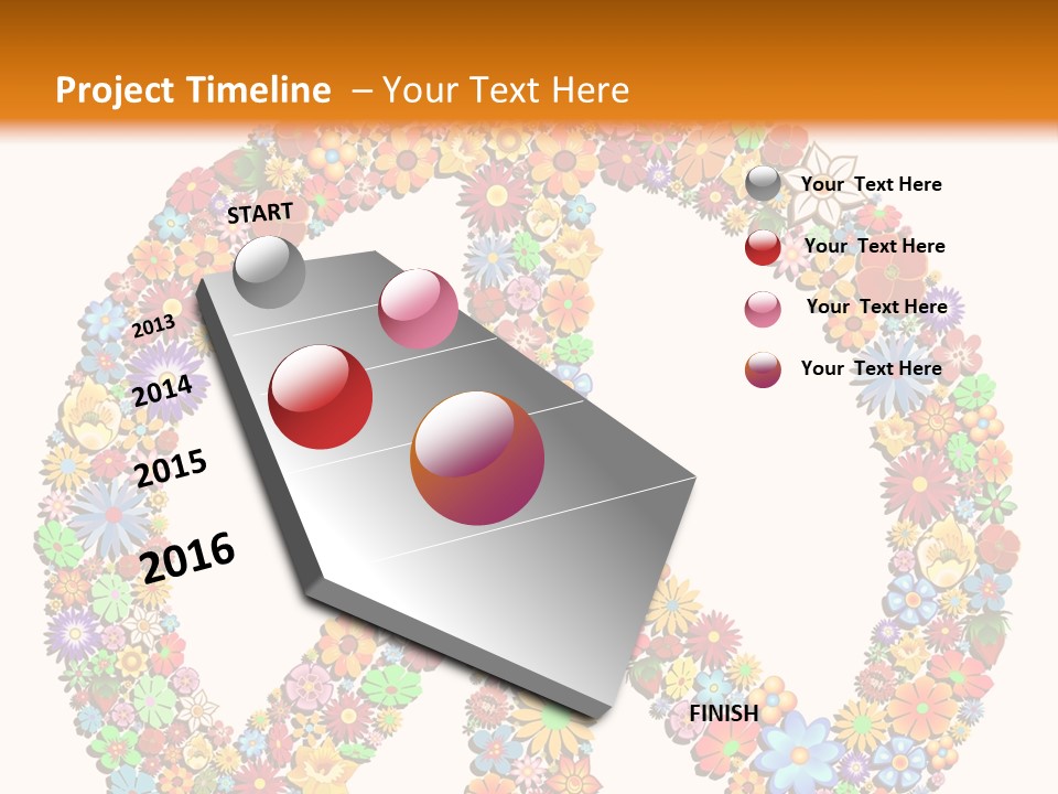 Circle Woodstock Peace And Love PowerPoint Template