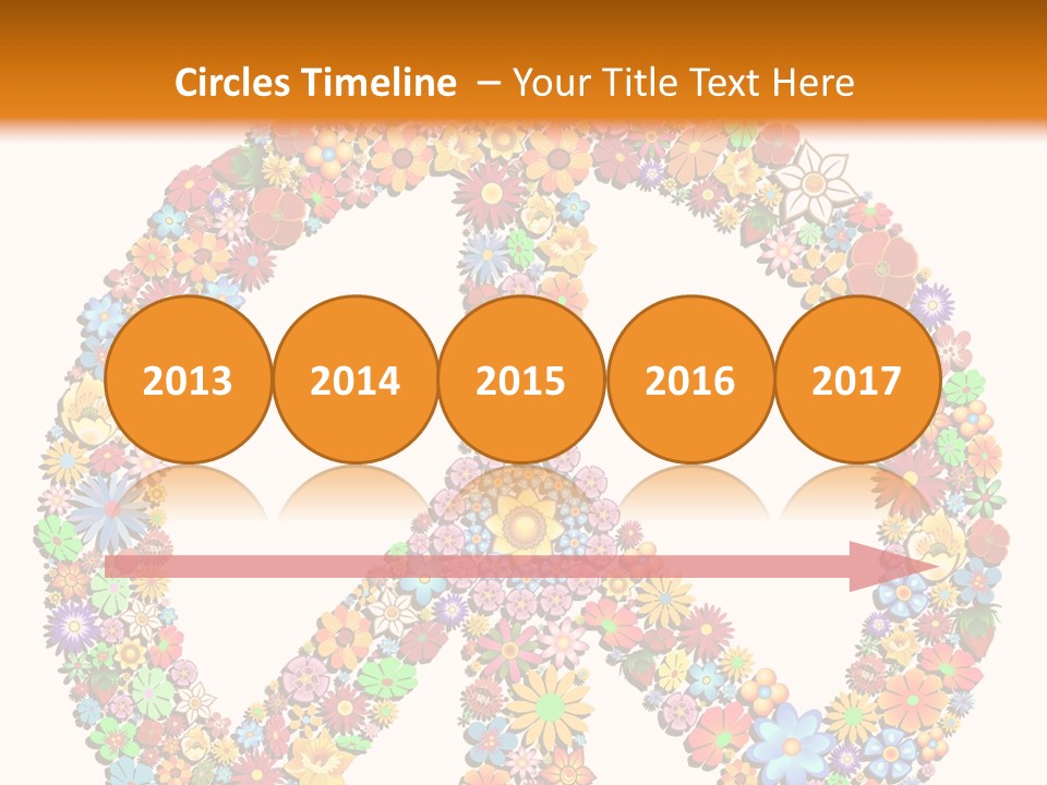 Circle Woodstock Peace And Love PowerPoint Template