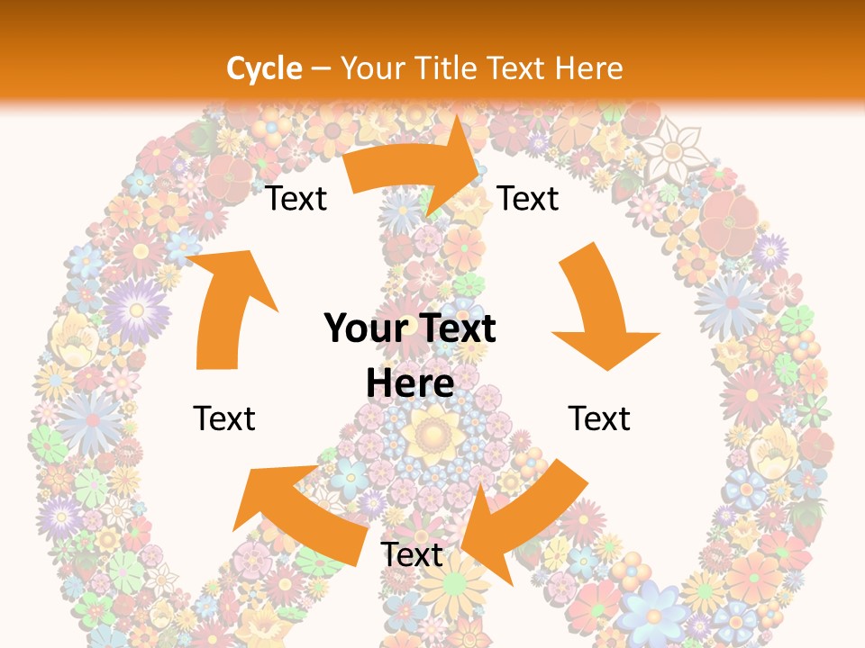 Circle Woodstock Peace And Love PowerPoint Template