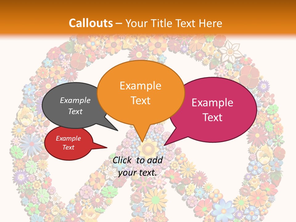 Circle Woodstock Peace And Love PowerPoint Template