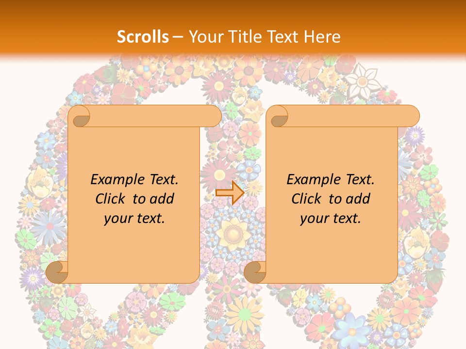 Circle Woodstock Peace And Love PowerPoint Template