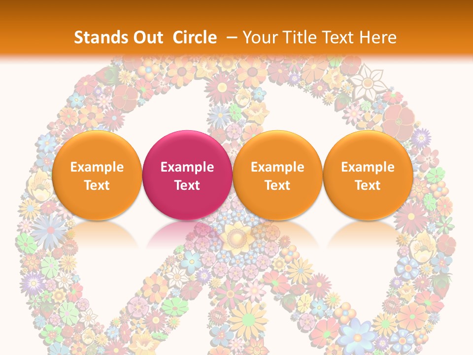 Circle Woodstock Peace And Love PowerPoint Template