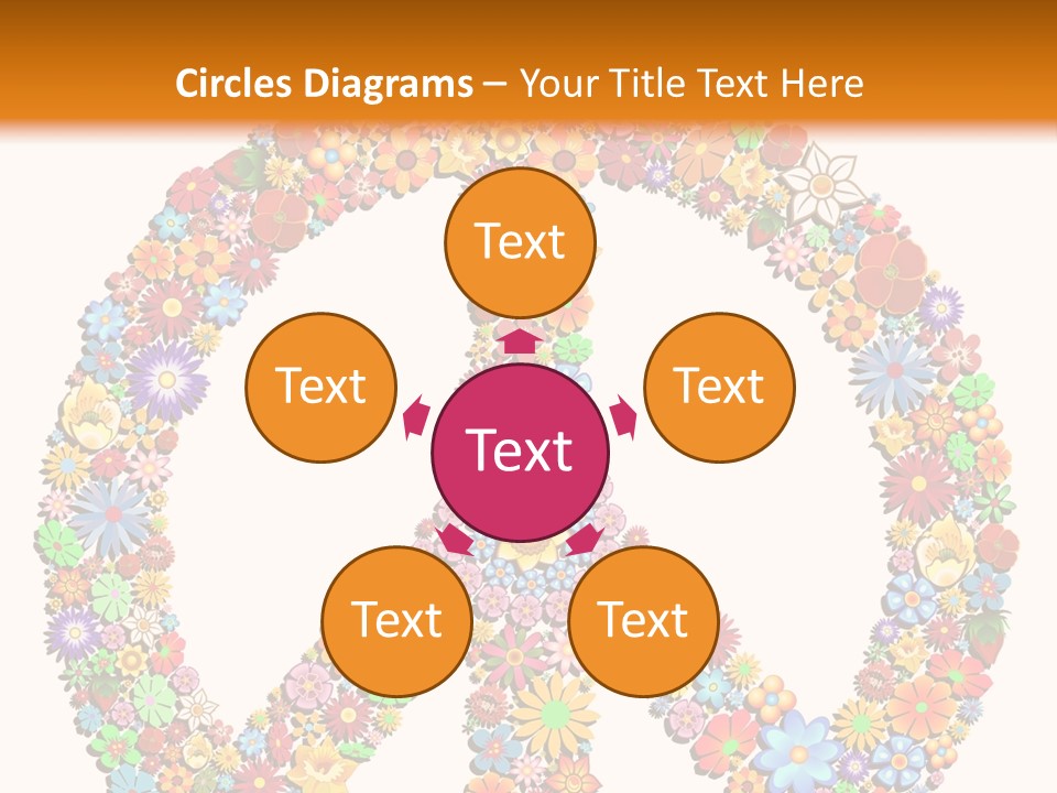Circle Woodstock Peace And Love PowerPoint Template