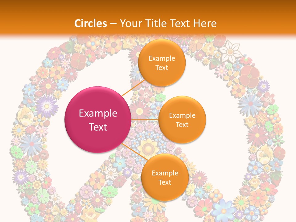 Circle Woodstock Peace And Love PowerPoint Template