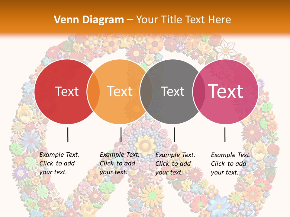 Circle Woodstock Peace And Love PowerPoint Template