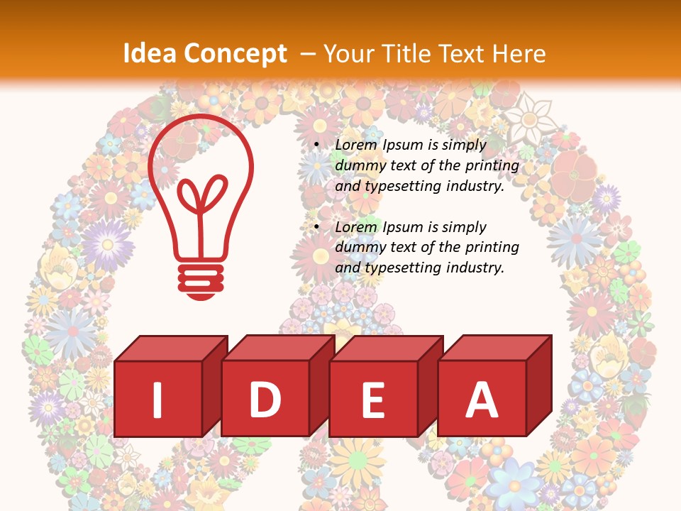 Circle Woodstock Peace And Love PowerPoint Template