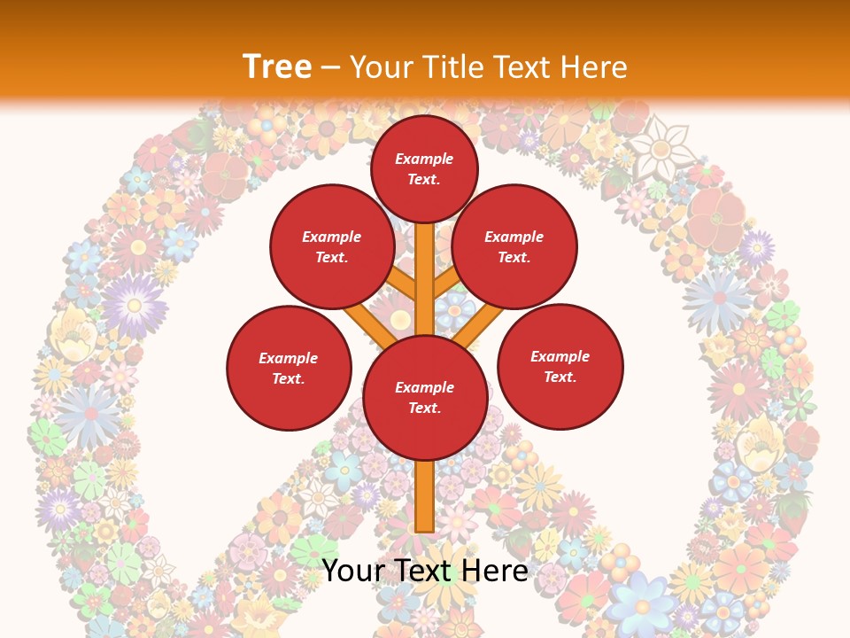 Circle Woodstock Peace And Love PowerPoint Template