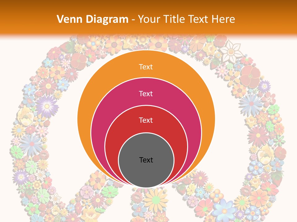 Circle Woodstock Peace And Love PowerPoint Template