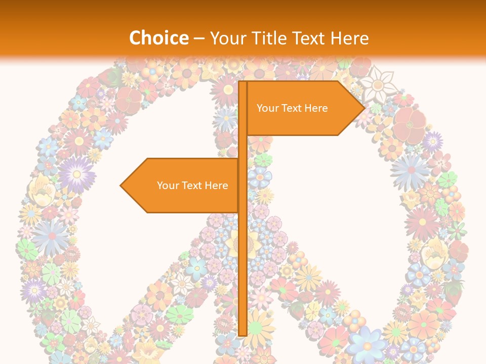 Circle Woodstock Peace And Love PowerPoint Template