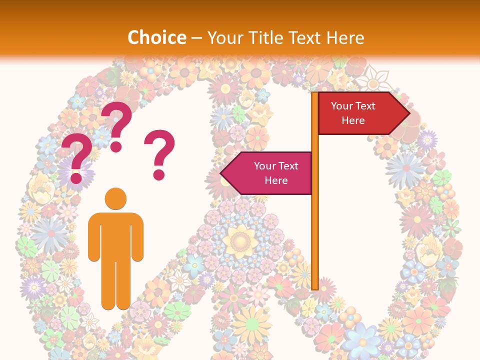 Circle Woodstock Peace And Love PowerPoint Template