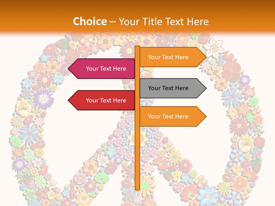 Circle Woodstock Peace And Love PowerPoint Template