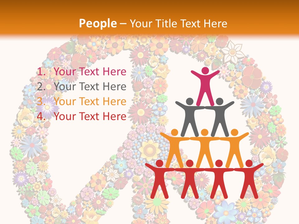 Circle Woodstock Peace And Love PowerPoint Template