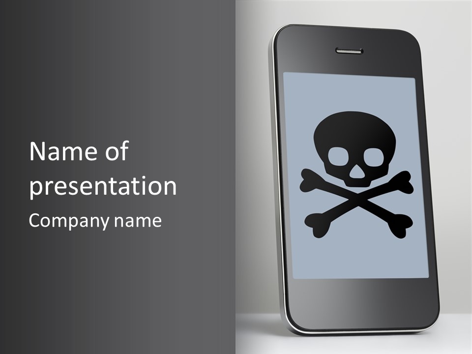 Caution Skull Bones PowerPoint Template