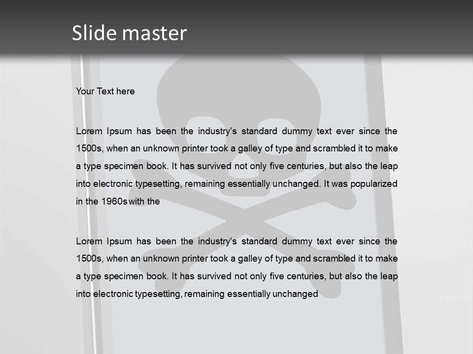 Caution Skull Bones PowerPoint Template