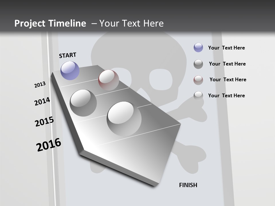 Caution Skull Bones PowerPoint Template