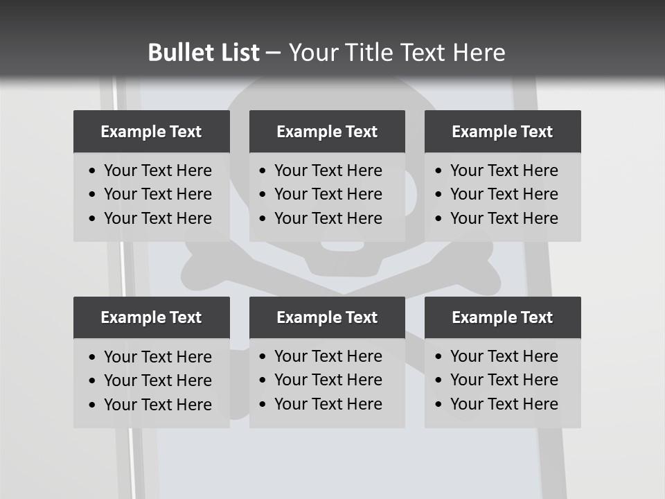 Caution Skull Bones PowerPoint Template
