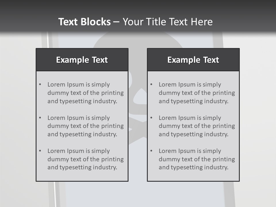 Caution Skull Bones PowerPoint Template