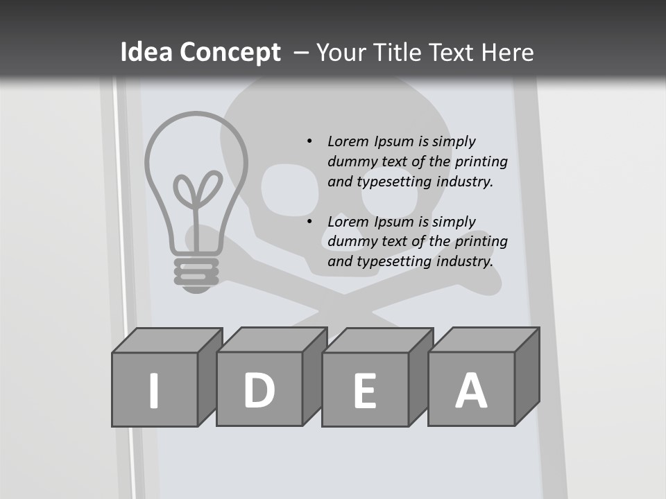 Caution Skull Bones PowerPoint Template