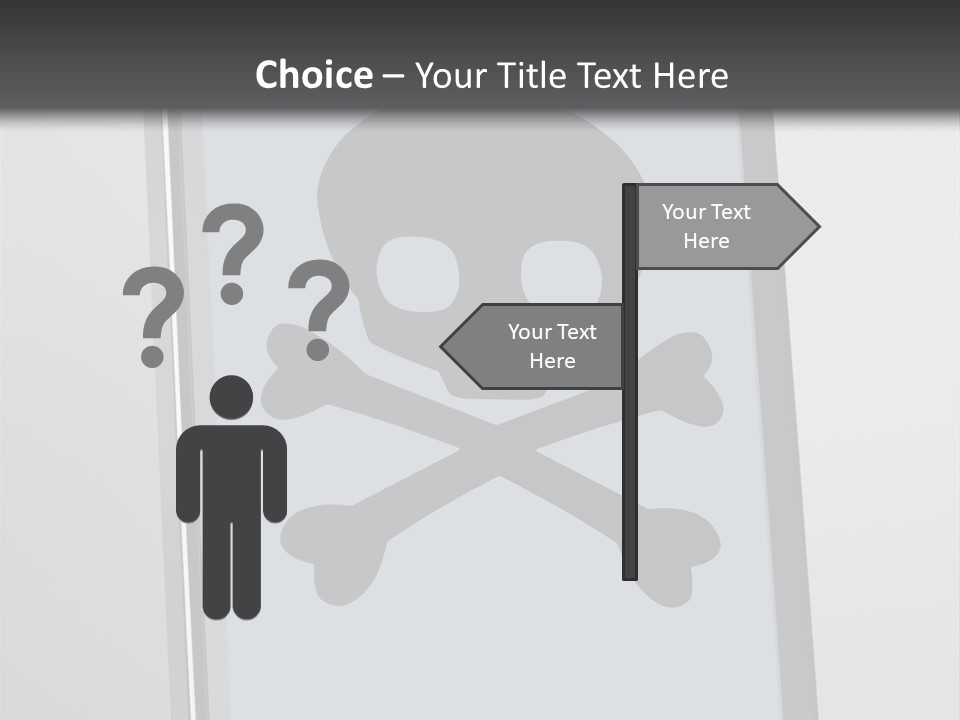 Caution Skull Bones PowerPoint Template