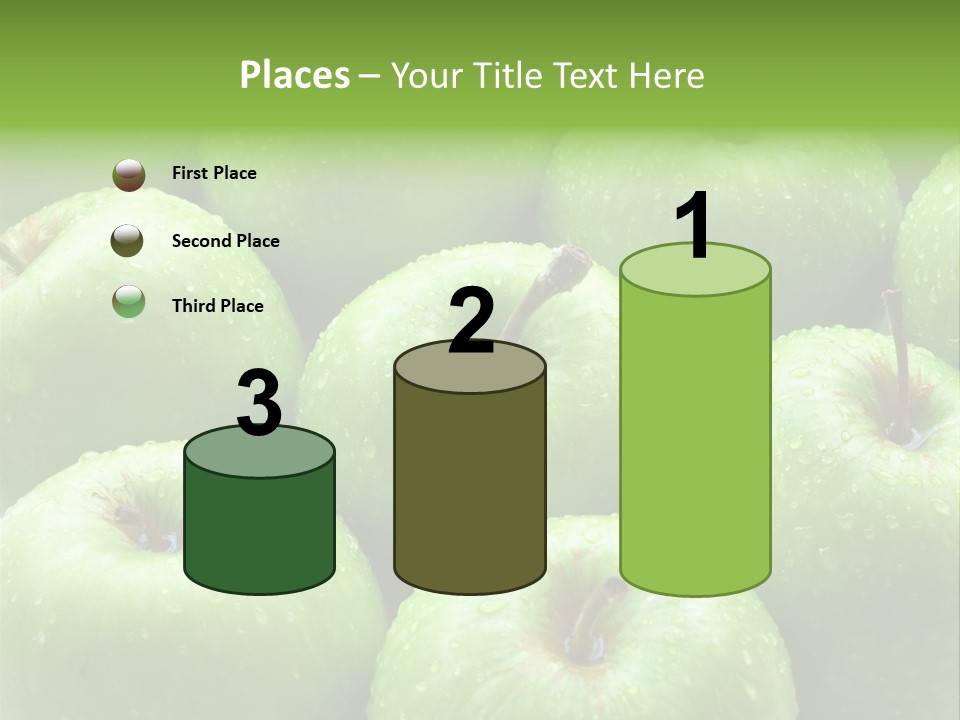 A Group Of Green Apples Sitting On Top Of Each Other PowerPoint Template