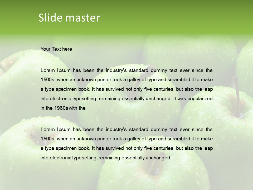 A Group Of Green Apples Sitting On Top Of Each Other PowerPoint Template
